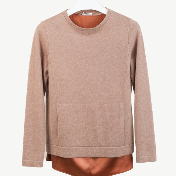 Brunello Cucinelli Light Brown Cashmere Silk-Tank Sweater Set - Picture 1 of 10